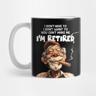 Puff Sumo: I don’t have to, I don’t want to, you can’t make me.  I’m retired. IDisclaimer: No actual workaholics were harmed in the making of this art. on a Dark Background Mug